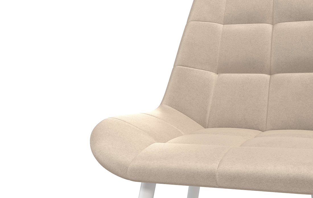 Кварта К / стул велюр конфетти крем/Цвет металл белый